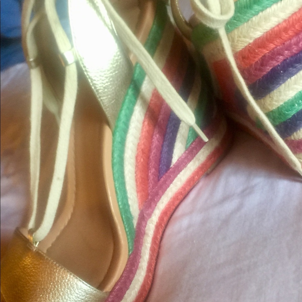 Kate spade rainbow heels size 10 worn outside once